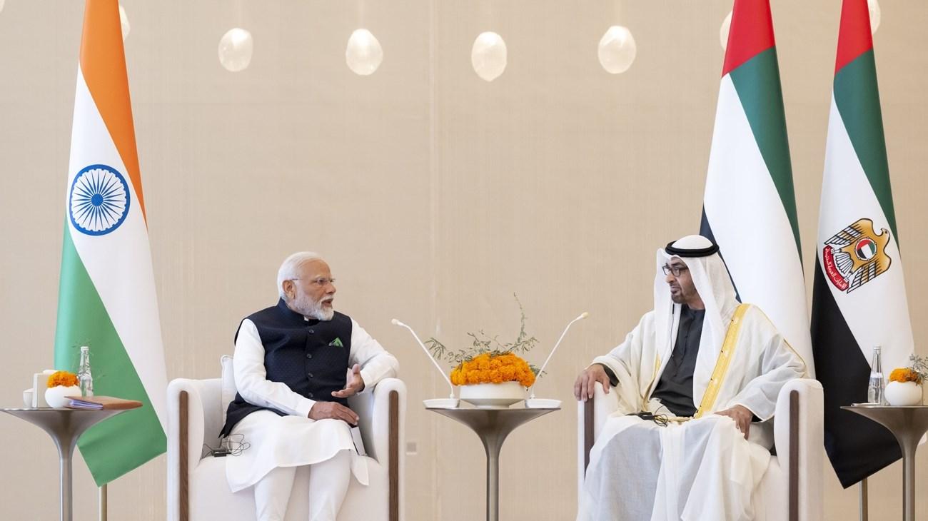 رئيس الدولة ورئيس وزراء الهند يبحثان تعزيز الشراكة الاستراتيجية بين البلدين